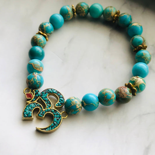 Handmade Blue Jasper Gemstone Bracelet