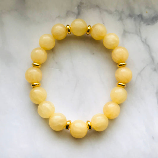 Handmade Yellow Jade Healing Bracelet