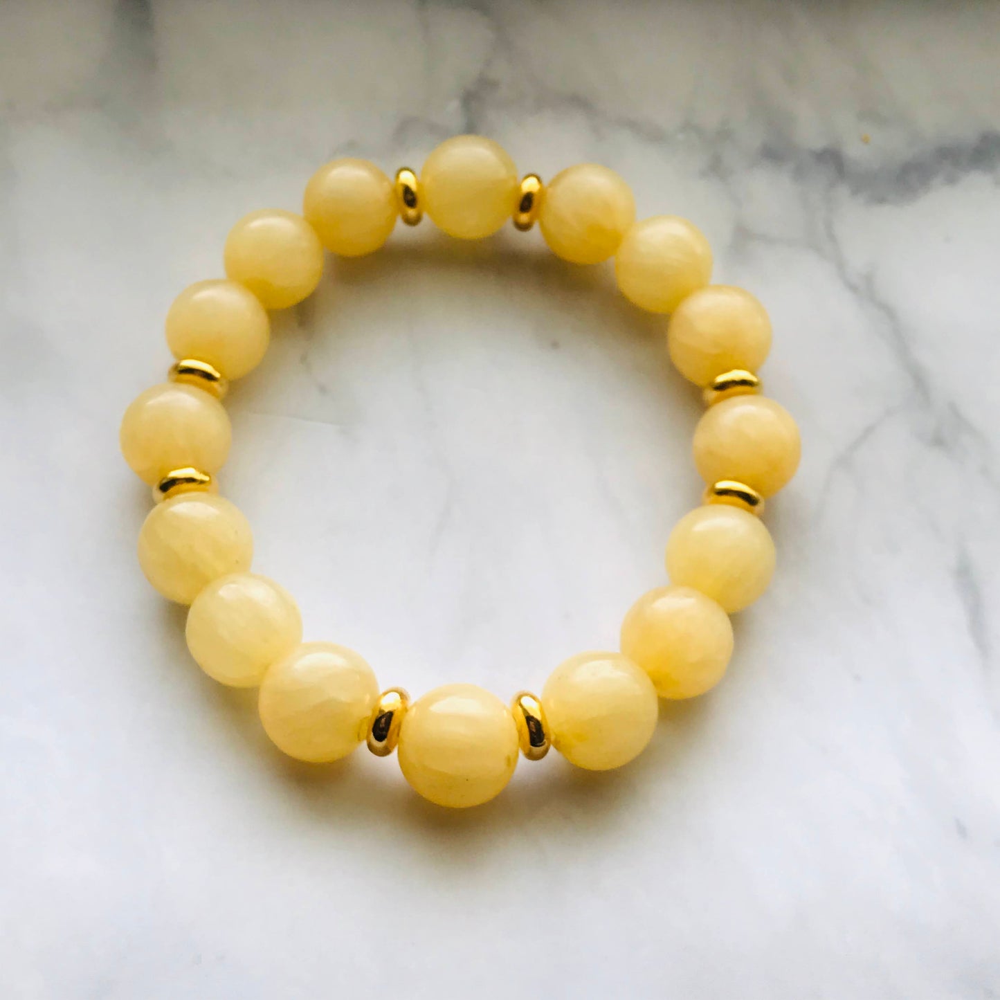 Handmade Yellow Jade Healing Bracelet