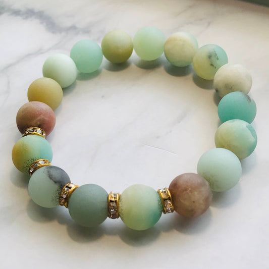 Handmade Amazonite Energy Healing Gemstone Bracelet