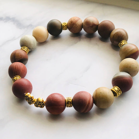 Handmade Picasso Jasper Energy Healing Gemstone Bracelet