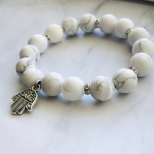 Handmade Howlite Gemstone Bracelet