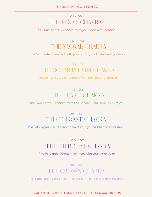 Pharosmoon: Connecting with Your Chakras Workbook - PharosMoon