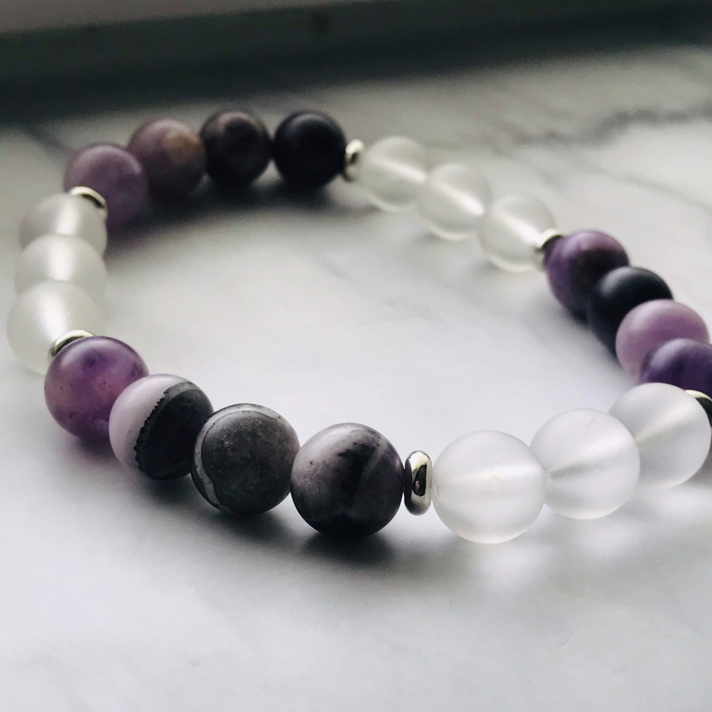 Amethyst Gemstone Handmade Bracelet, Energy Bracelet, Energy Healing Gemstone Beaded Bracelet