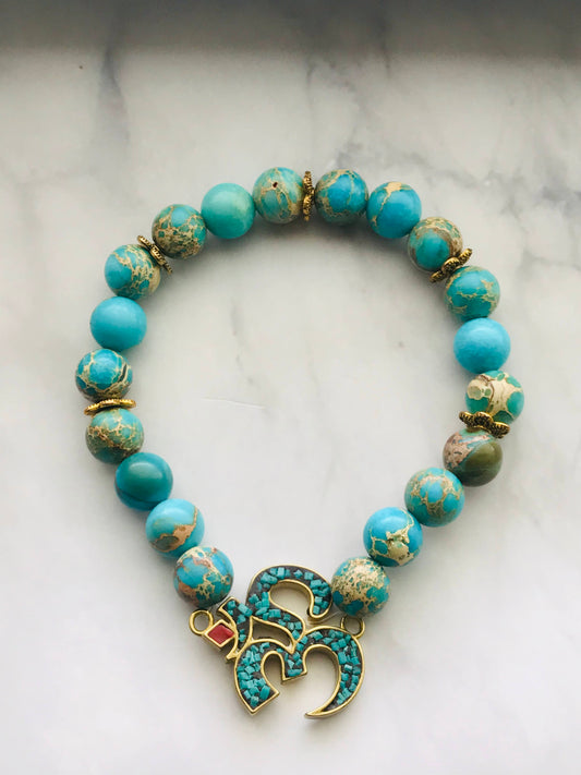 Handmade Blue Jasper Gemstone Bracelet