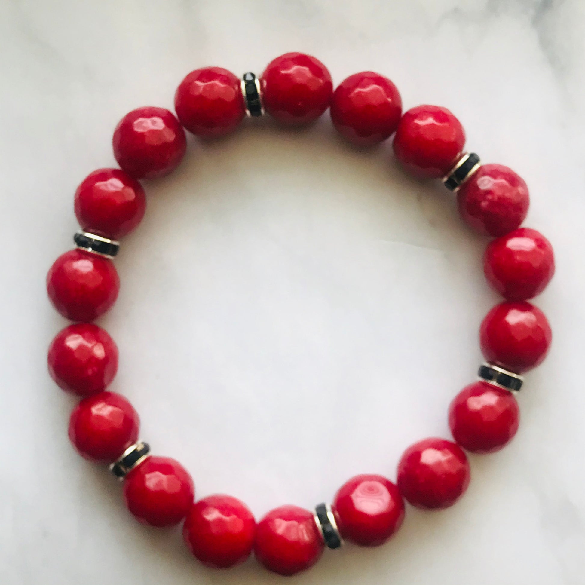 Root Chakra Support Red Jade Gemstone Handmade Bracelet, Energy Bracelet, Energy Healing, Gemstone Beaded Bracelet