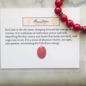 Root Chakra Support Red Jade Gemstone Handmade Bracelet, Energy Bracelet, Energy Healing, Gemstone Beaded Bracelet