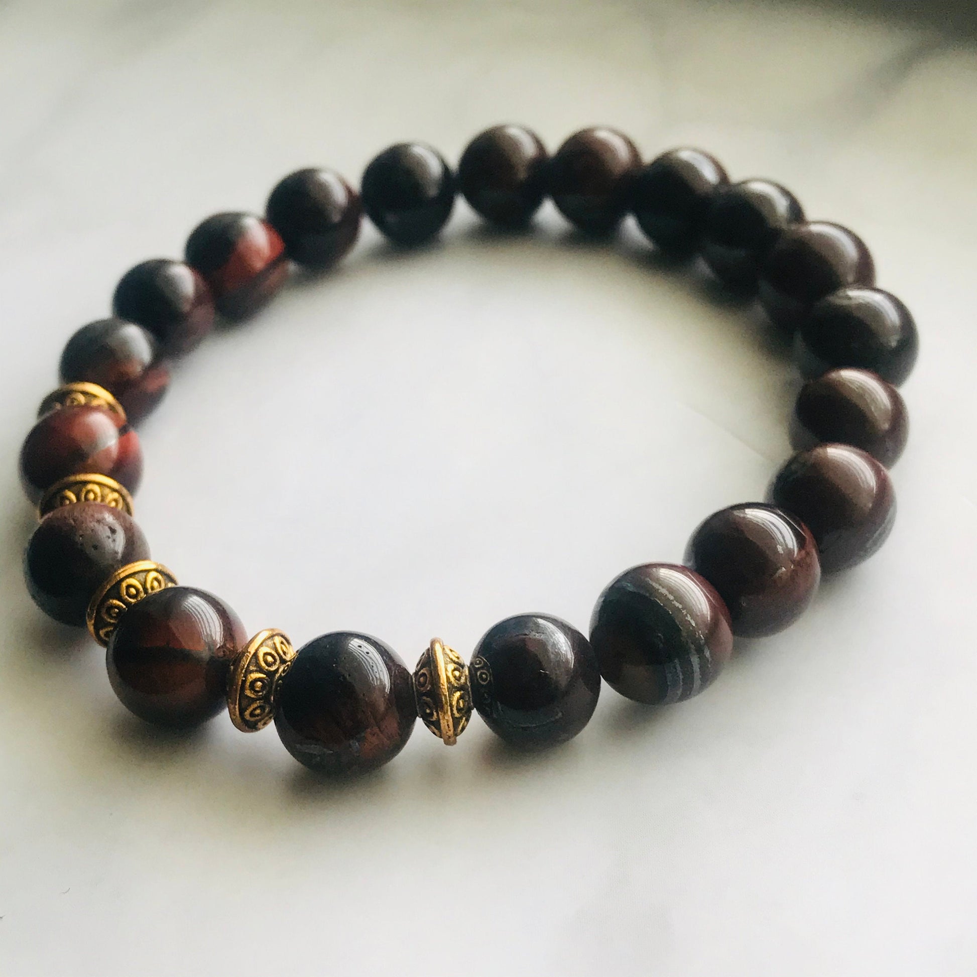 Tiger's Eye Gemstone Handmade Bracelet, Energy Bracelet, Energy Healing, Gemstone Beaded Bracelet