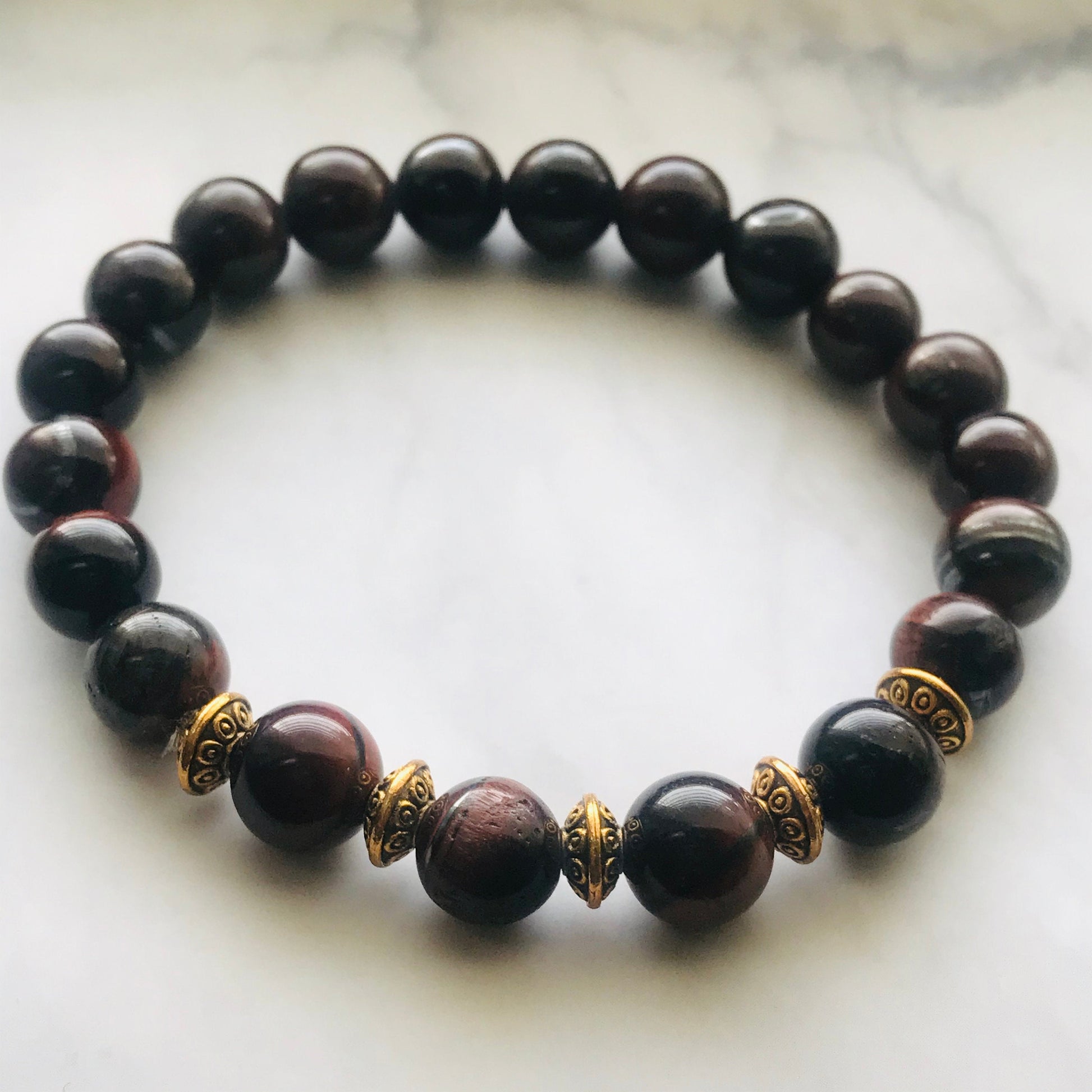 Tiger's Eye Gemstone Handmade Bracelet, Energy Bracelet, Energy Healing, Gemstone Beaded Bracelet