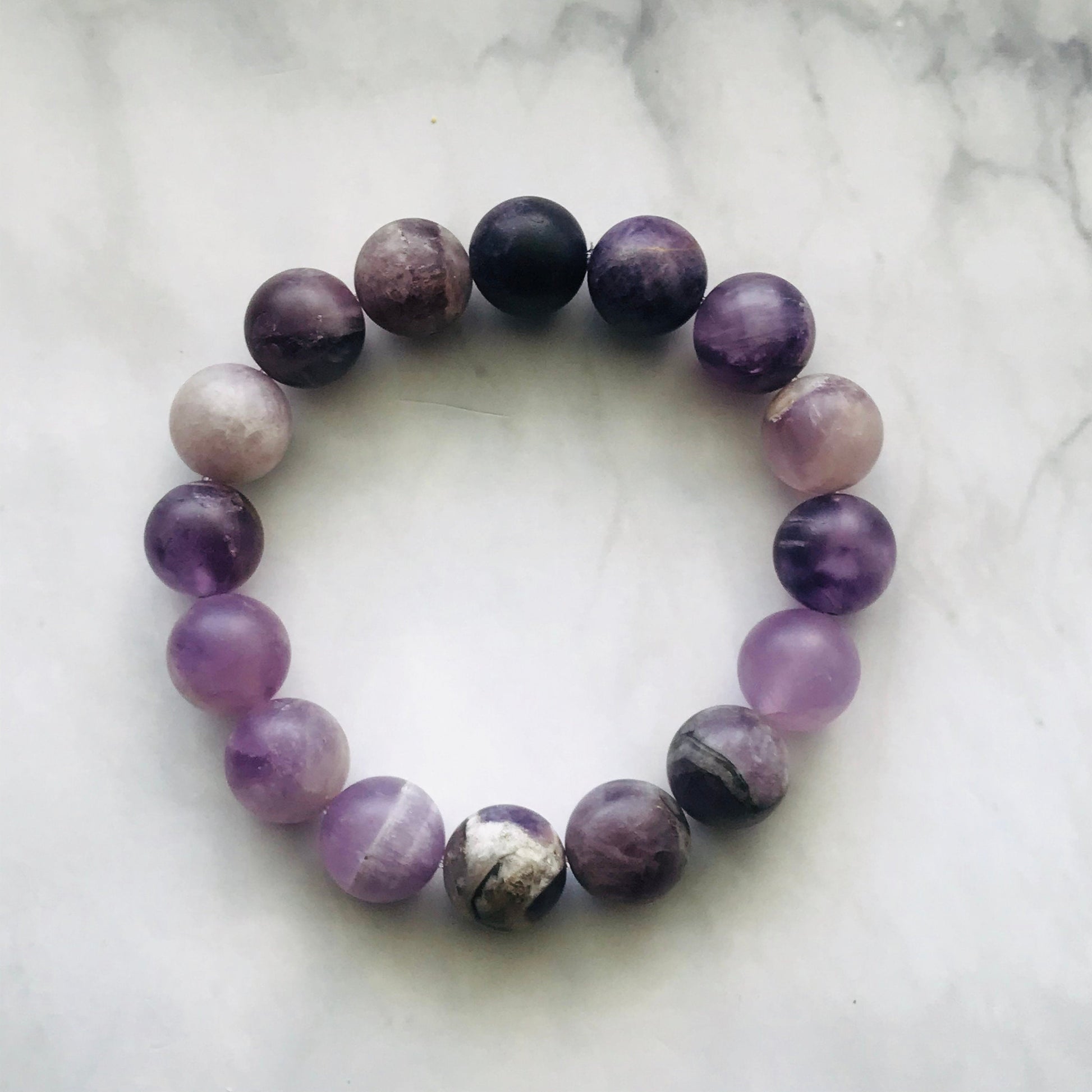 Amethyst Gemstone Handmade Bracelet, Energy Bracelet, Gemstone Beaded Bracelet