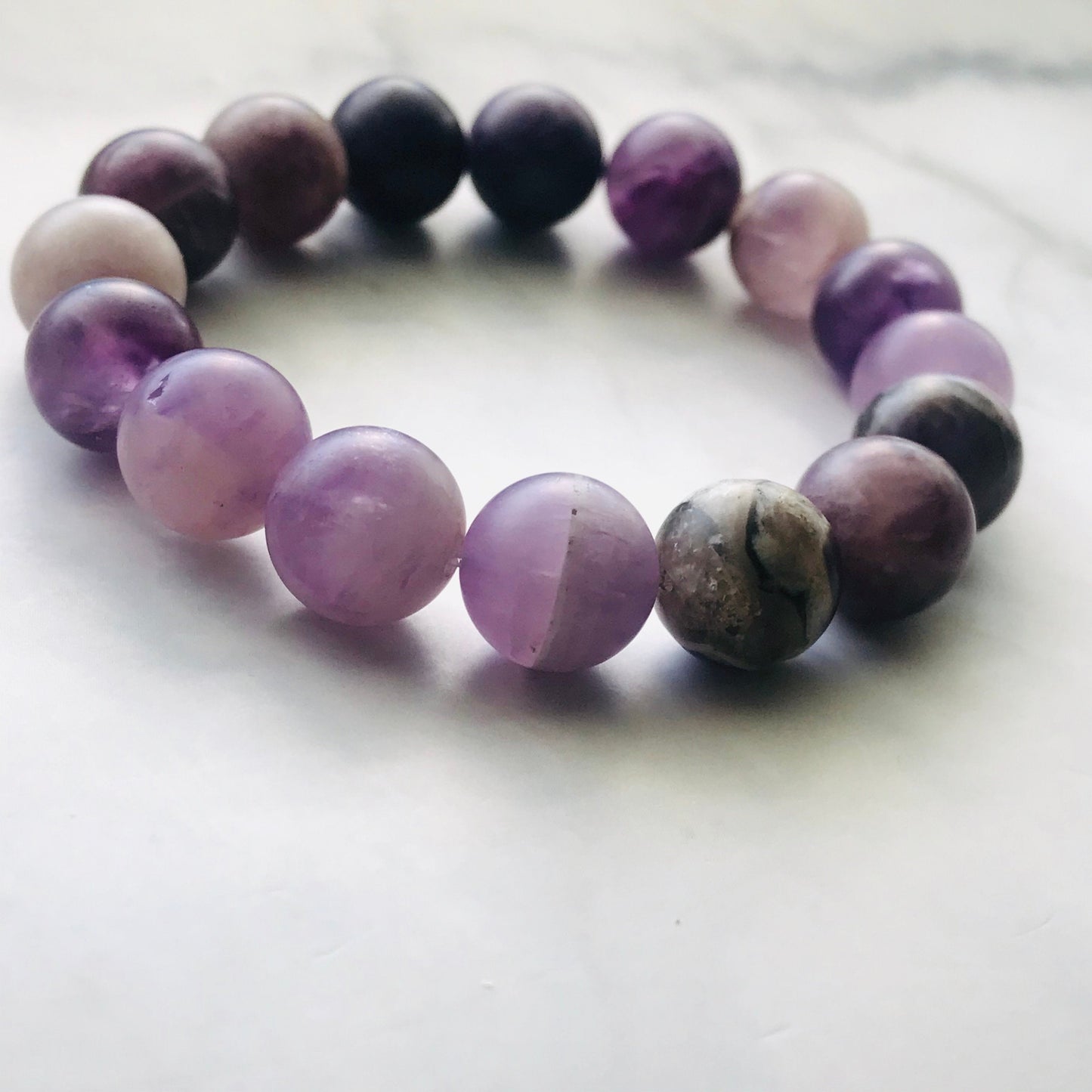 Amethyst Gemstone Handmade Bracelet, Energy Bracelet, Gemstone Beaded Bracelet