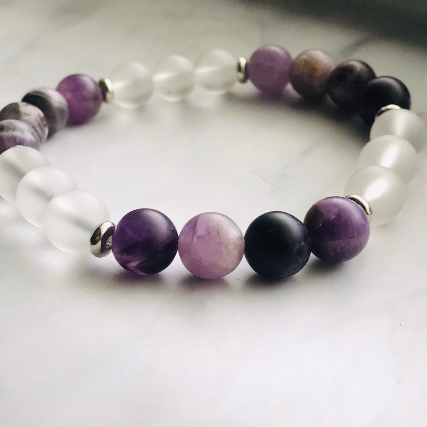 Amethyst Gemstone Handmade Bracelet, Energy Bracelet, Energy Healing Gemstone Beaded Bracelet