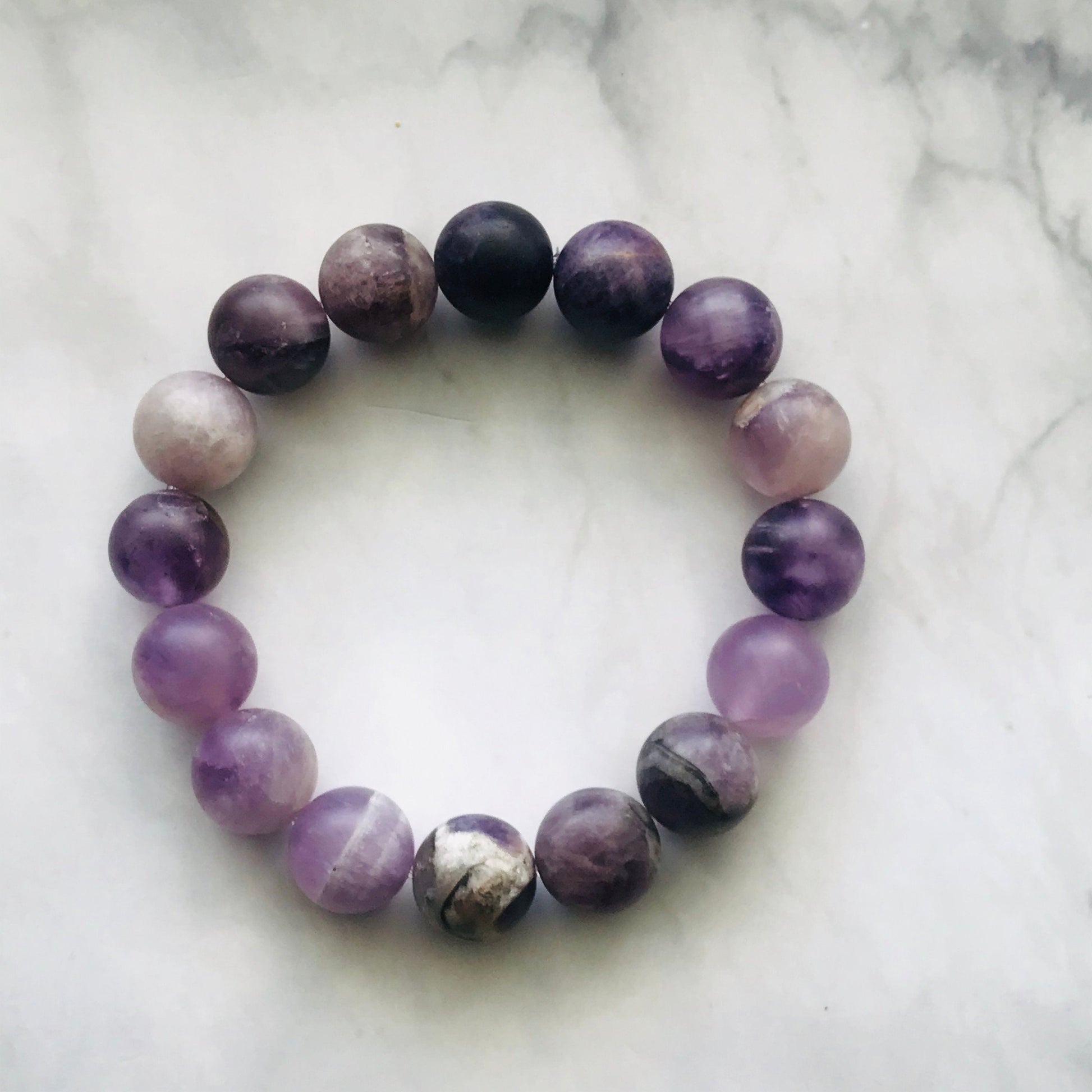 Amethyst Gemstone Handmade Bracelet, Energy Bracelet, Gemstone Beaded Bracelet