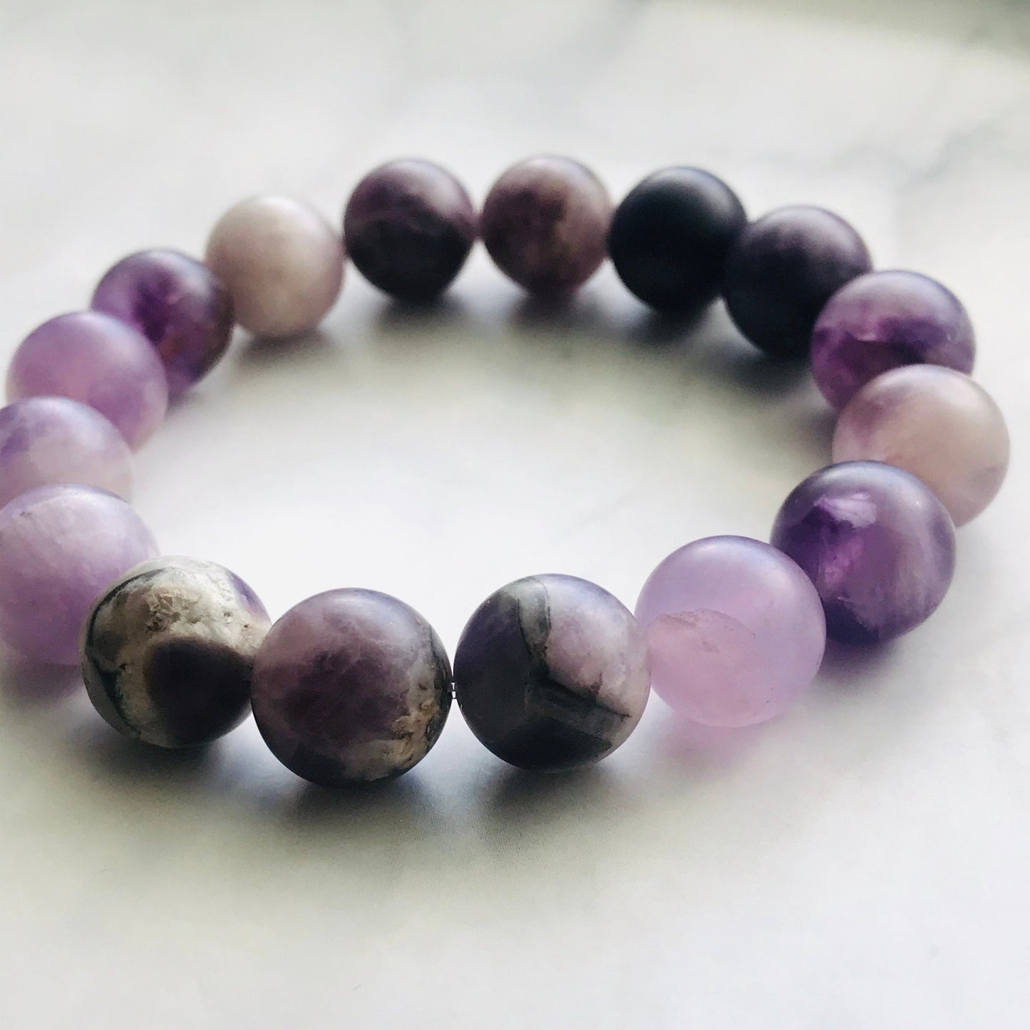 Amethyst Gemstone Handmade Bracelet, Energy Bracelet, Gemstone Beaded Bracelet