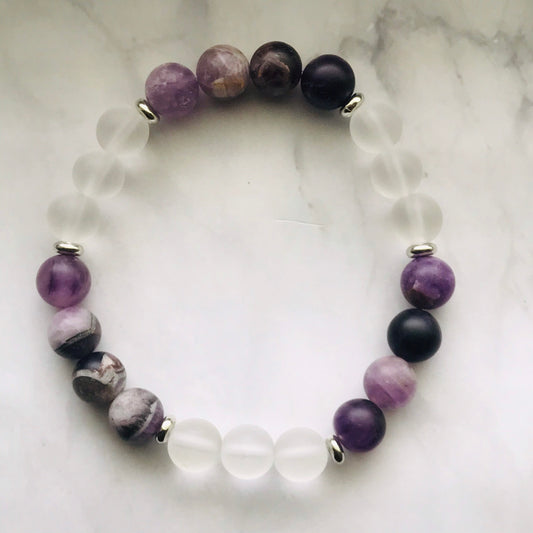 Amethyst Gemstone Handmade Bracelet, Energy Bracelet, Energy Healing Gemstone Beaded Bracelet