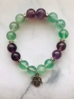 Handmade Rainbow Fluorite Gemstone bracelet, Energy Healing Bracelet, Energy Healing, Chakra Healing Bracelet