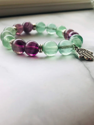 Handmade Rainbow Fluorite Gemstone bracelet, Energy Healing Bracelet, Energy Healing, Chakra Healing Bracelet