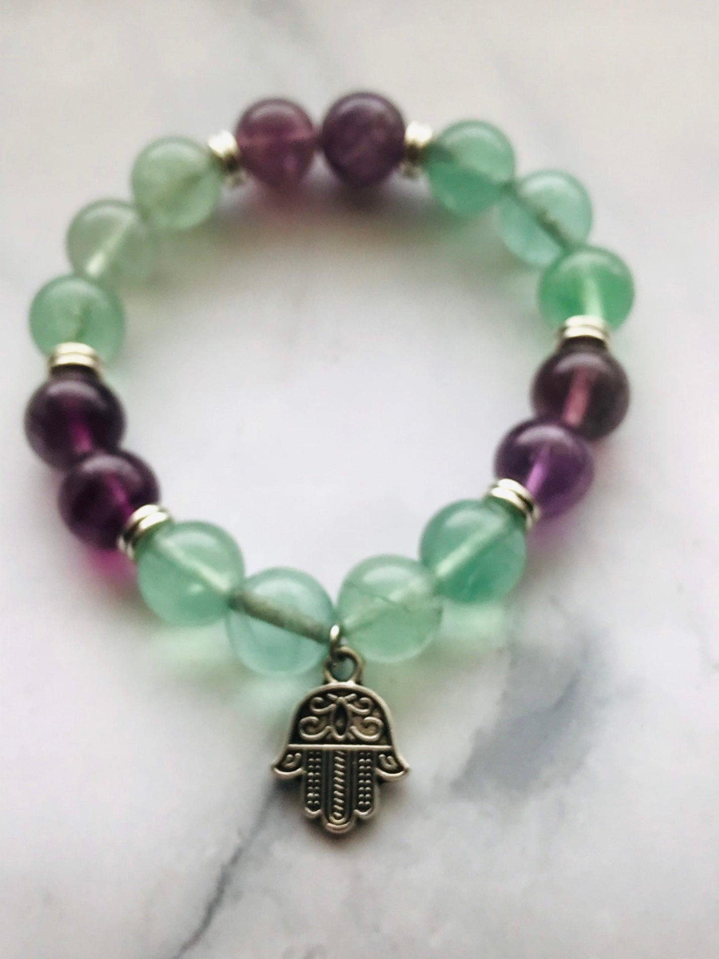 Handmade Rainbow Fluorite Gemstone bracelet, Energy Healing Bracelet, Energy Healing, Chakra Healing Bracelet