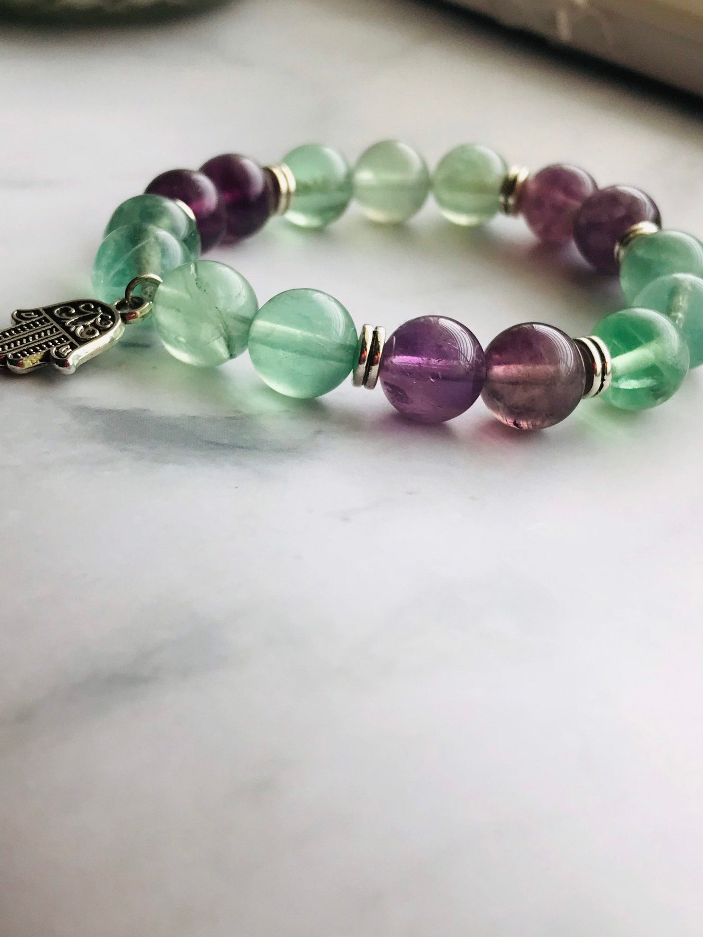 Handmade Rainbow Fluorite Gemstone bracelet, Energy Healing Bracelet, Energy Healing, Chakra Healing Bracelet