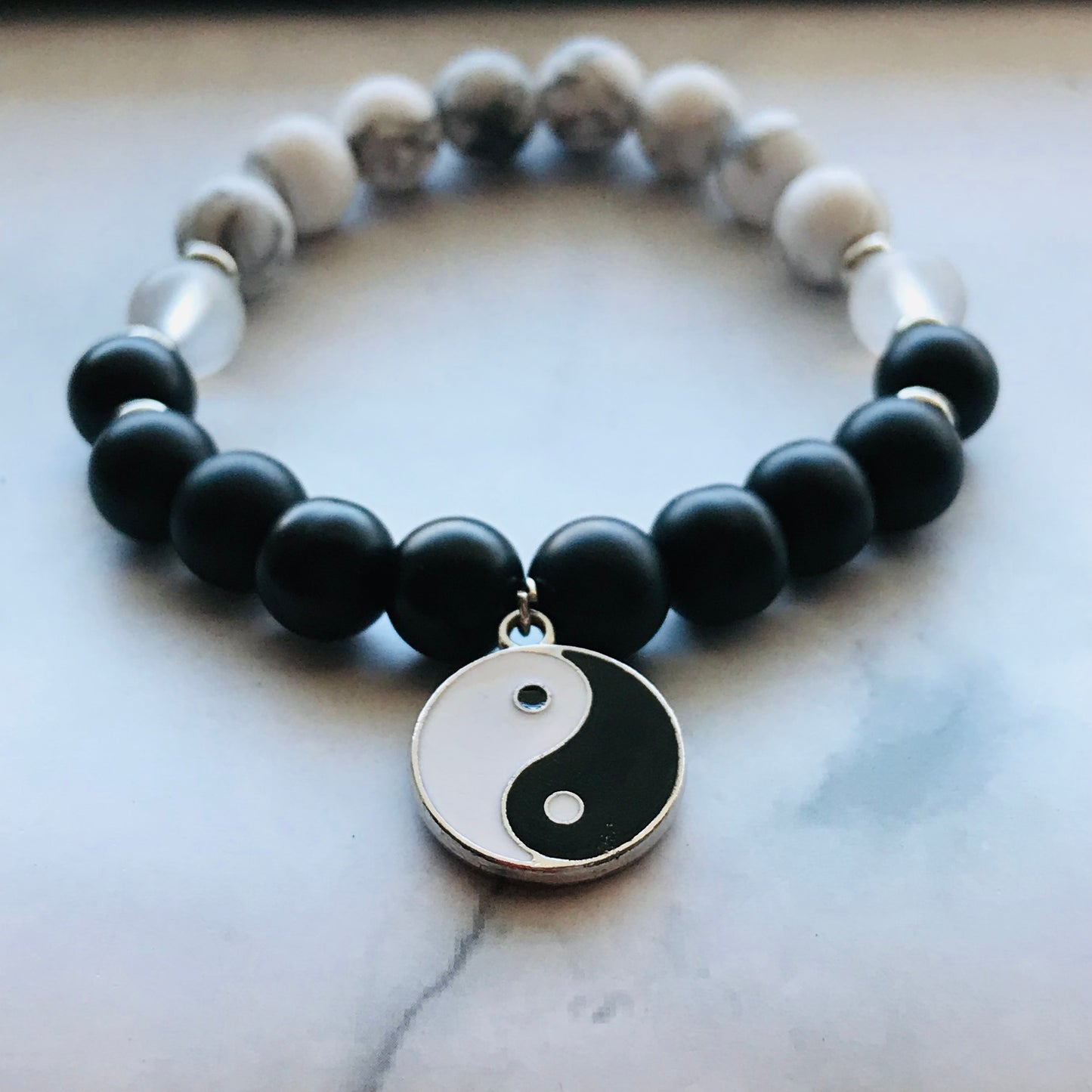 Handmade Yin and Yang Energy Healing Gemstone Bracelet - PharosMoon