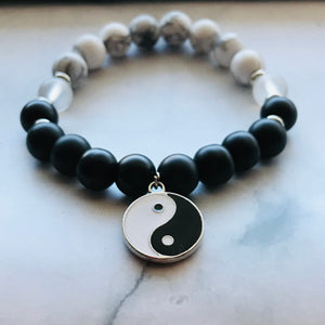 Handmade Yin and Yang Energy Healing Gemstone Bracelet