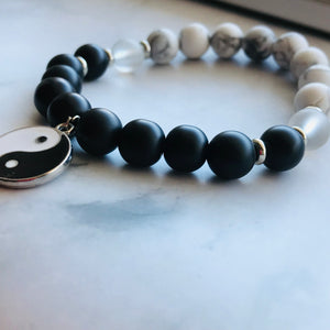 Handmade Yin and Yang Energy Healing Gemstone Bracelet