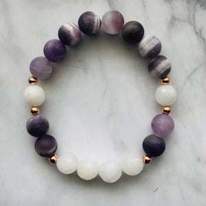 Handmade Crown Chakra -Amethyst Energy Healing Gemstone Bracelet